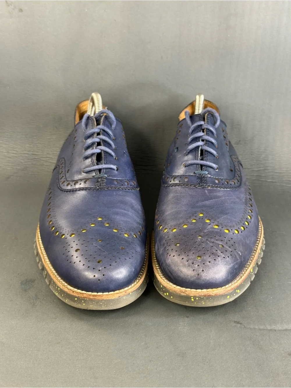 Cole Haan ZERØGRAND navy blue Wingtip Oxford shoes men’s size 10
